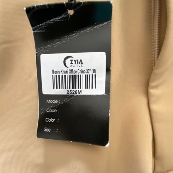 ZYIA Active Men's Khaki Office Chino Stretch Performance Pants, NWT, Siz… - Picture 7 of 13